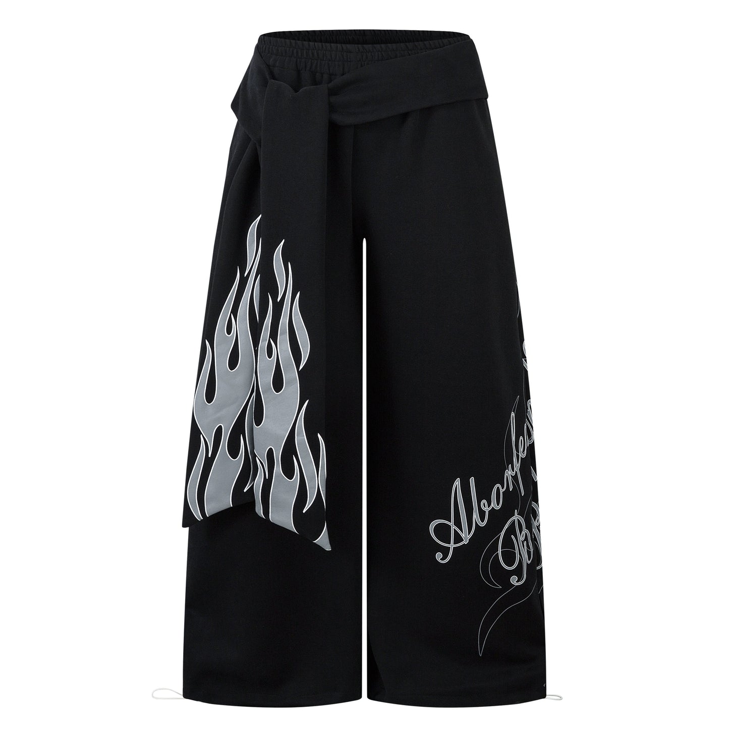 Flame Print Sweatpants | Baggy Streetwear Trousers - Luxuryurbanwear