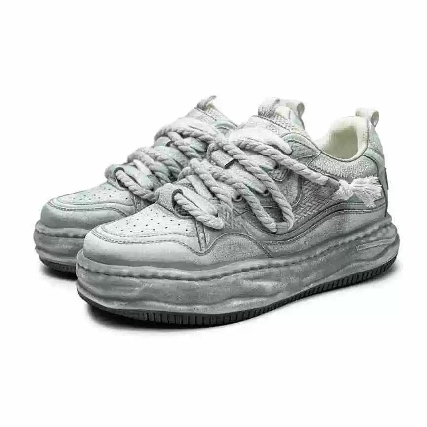 Rebel | White Platform Sneakers - Luxuryurbanwear