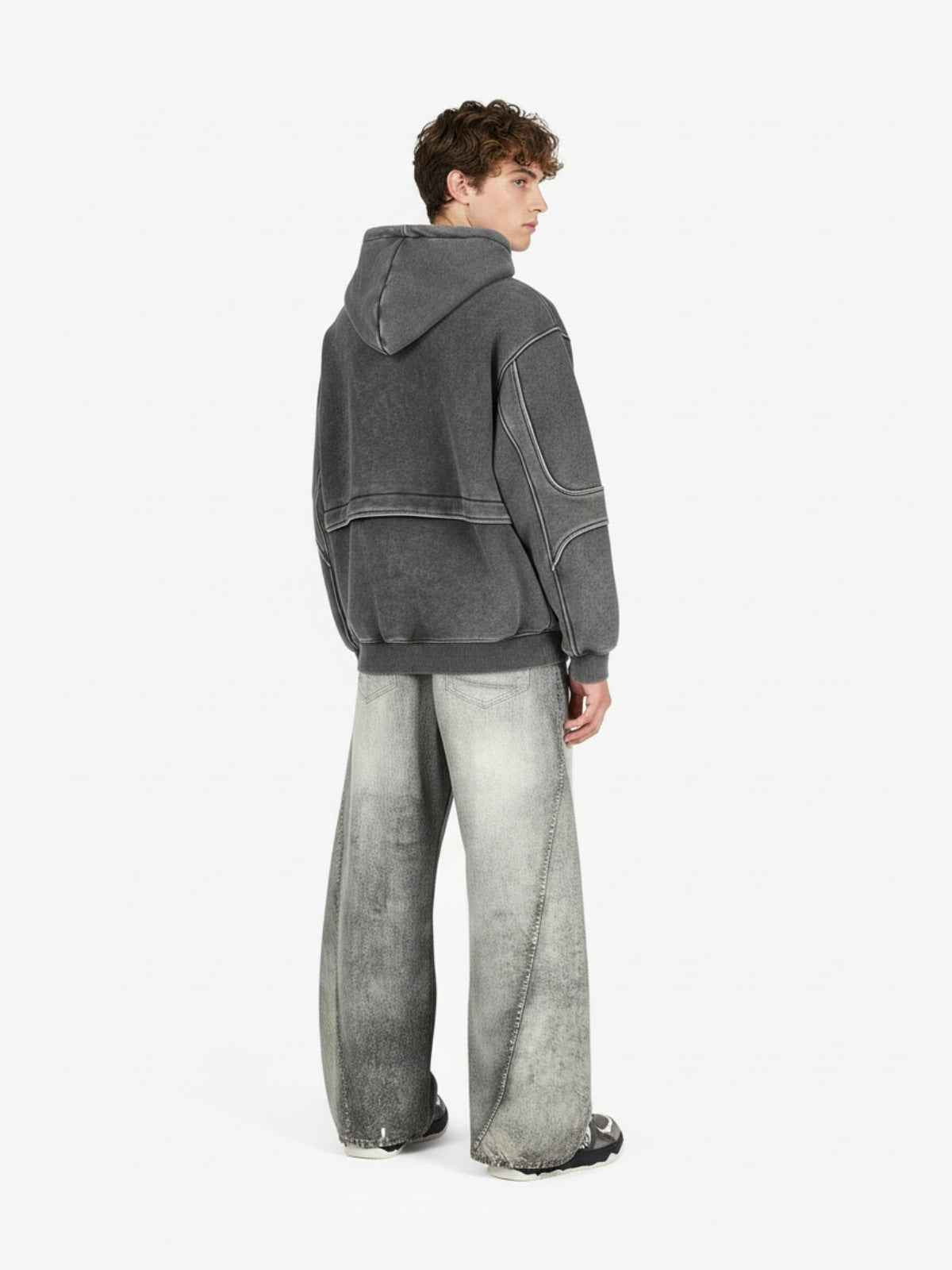 Vintage Heavy Distressed Washed Barrel Jeans