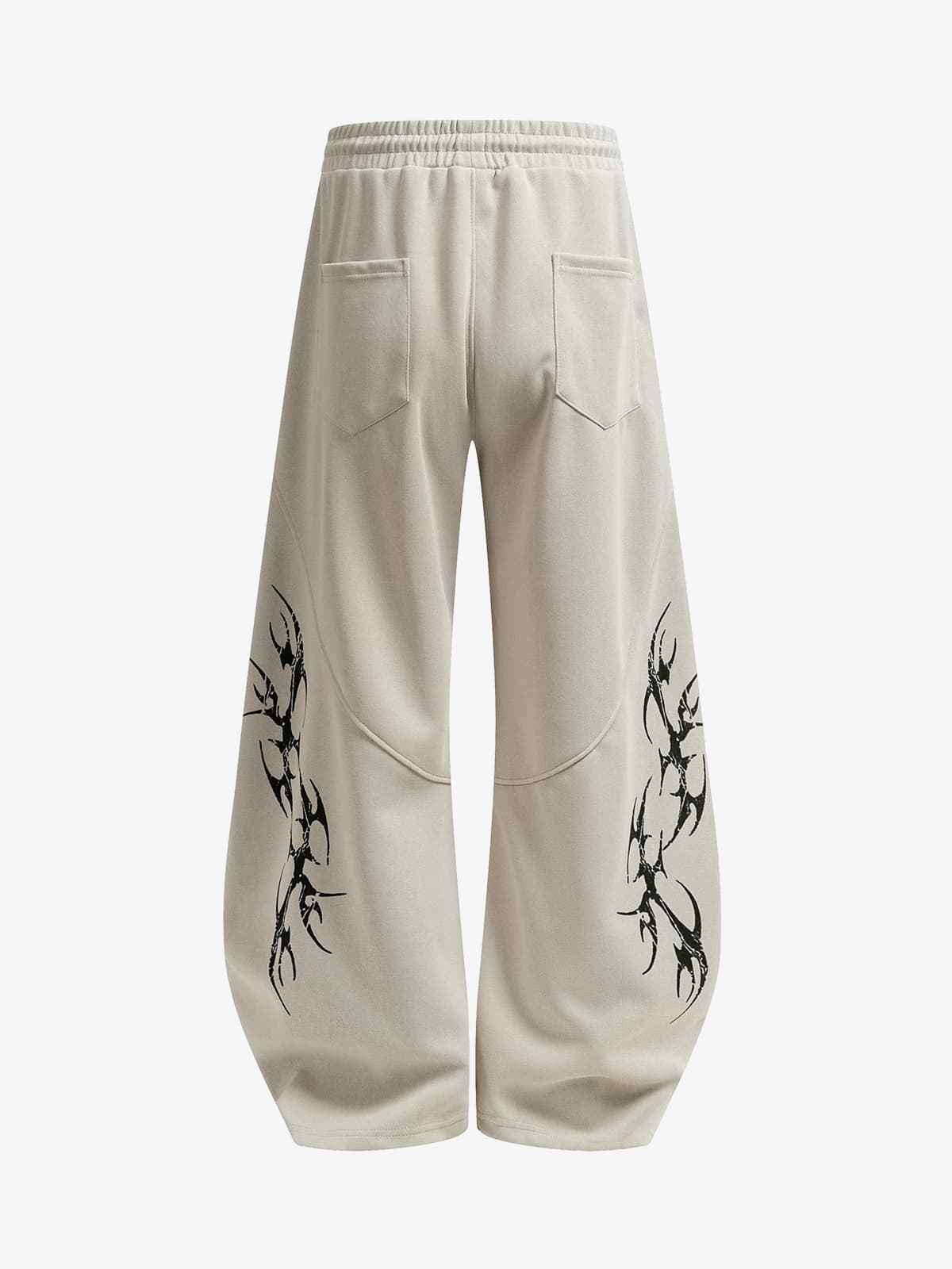 Retro Tribal Print Wide Leg Barrel Pants