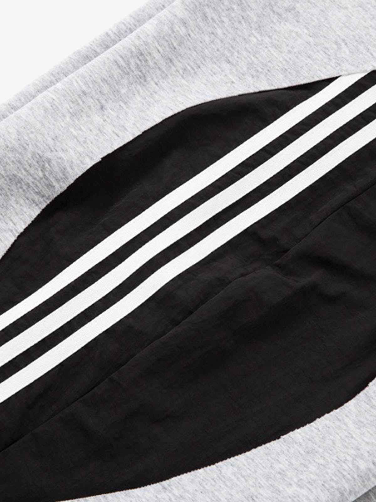 Side Stripe Panel Wide Leg Sweatpants