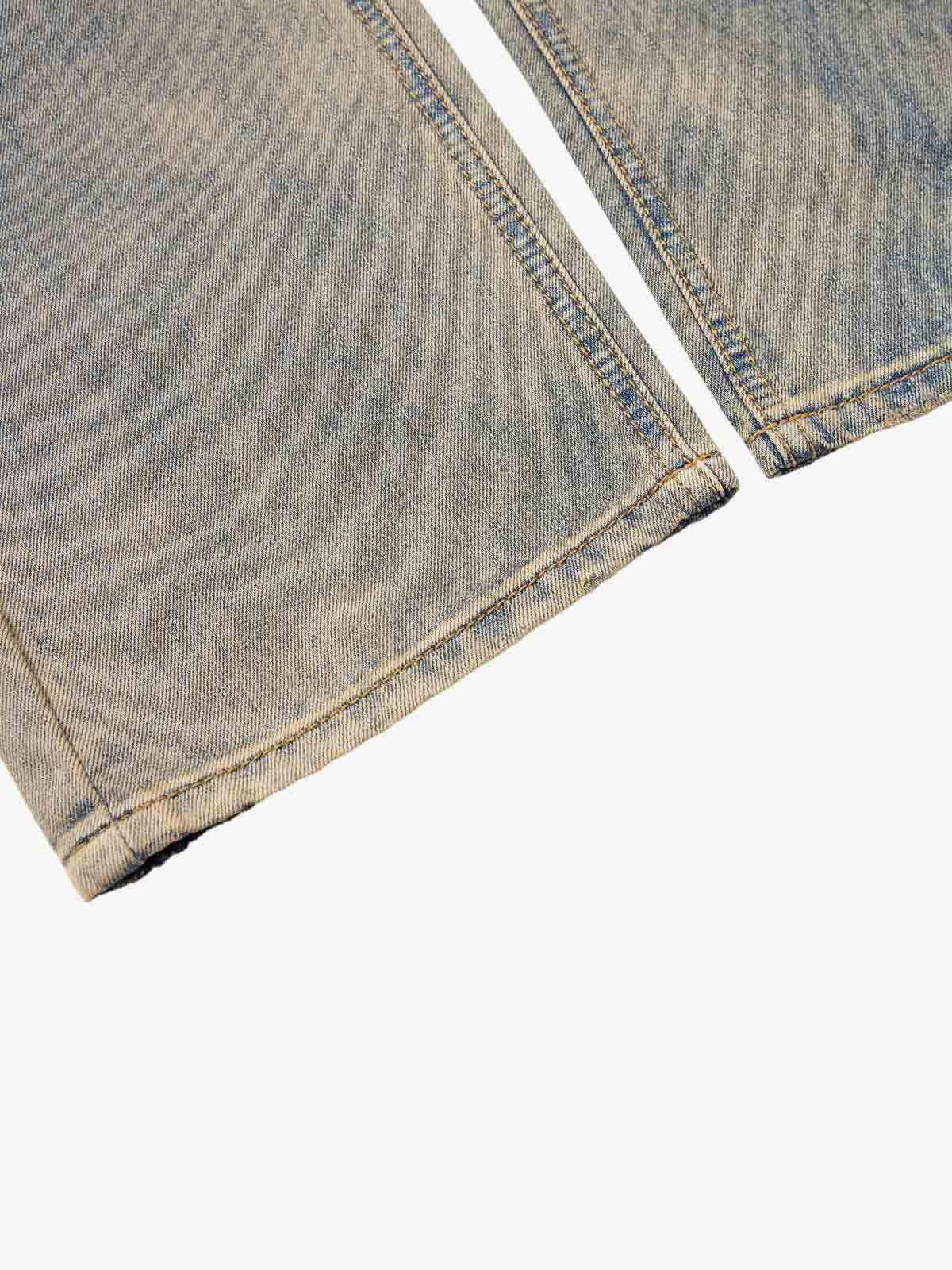 Vintage Distressed Ripped Wide Leg Jeans