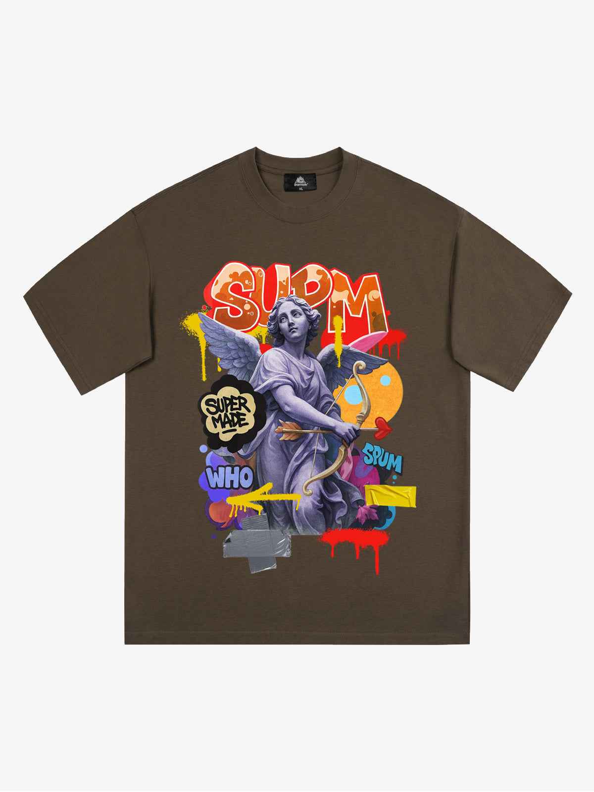 Retro Angel Statue Graffiti T-Shirt