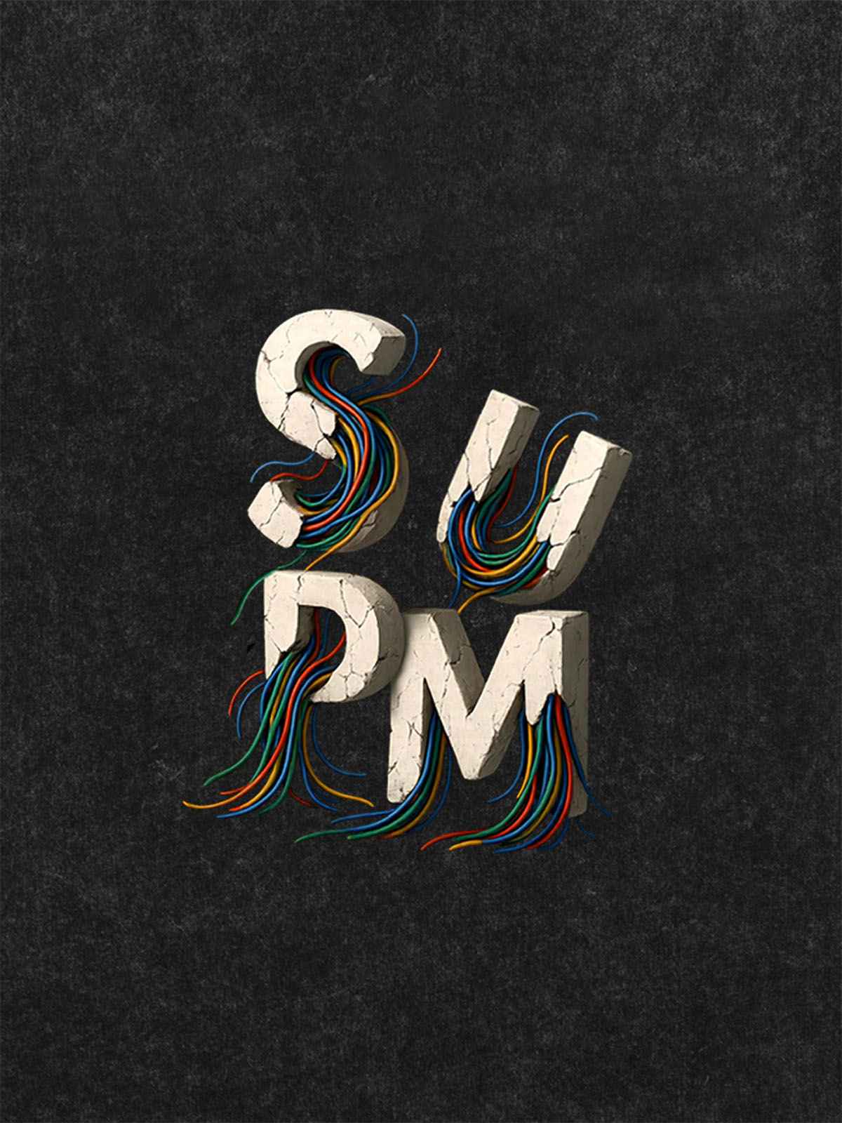 SPMD Letter Cable Graphic T-Shirt