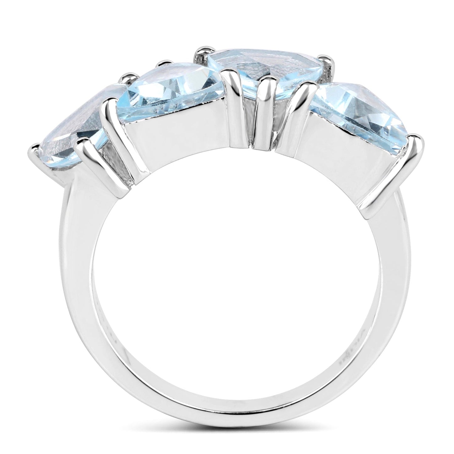 5.00 Carat Genuine Blue Topaz .925 Sterling Silver Ring