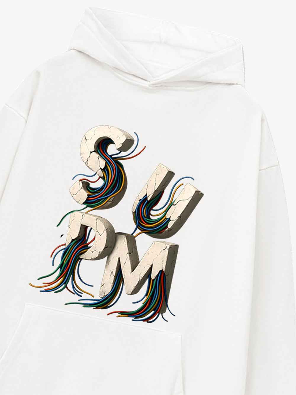 French Terry Streetwear Gravel Wire Font Hoodie