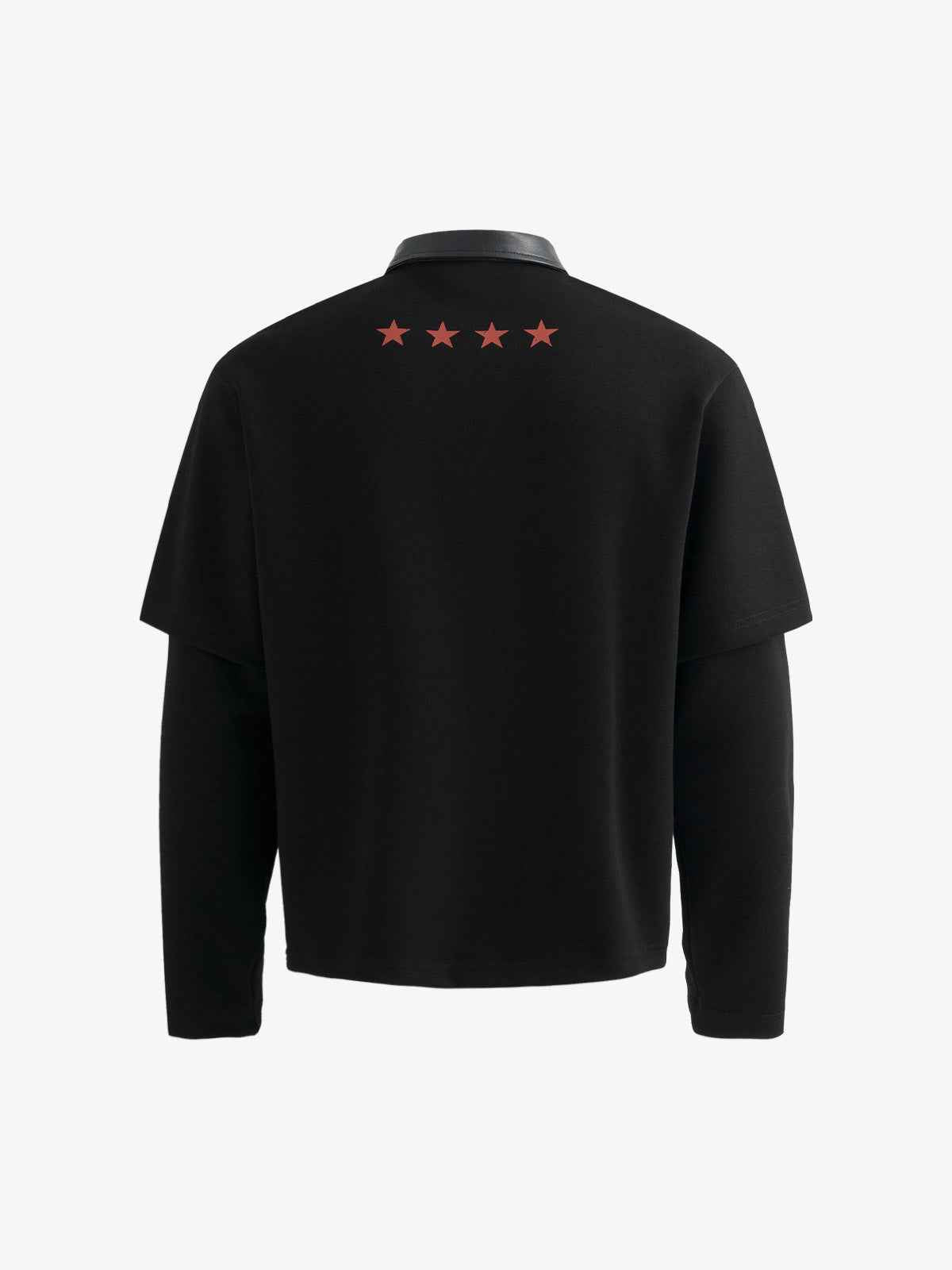 Motorcycle Style Lapel Polo Long Sleeve T-Shirt