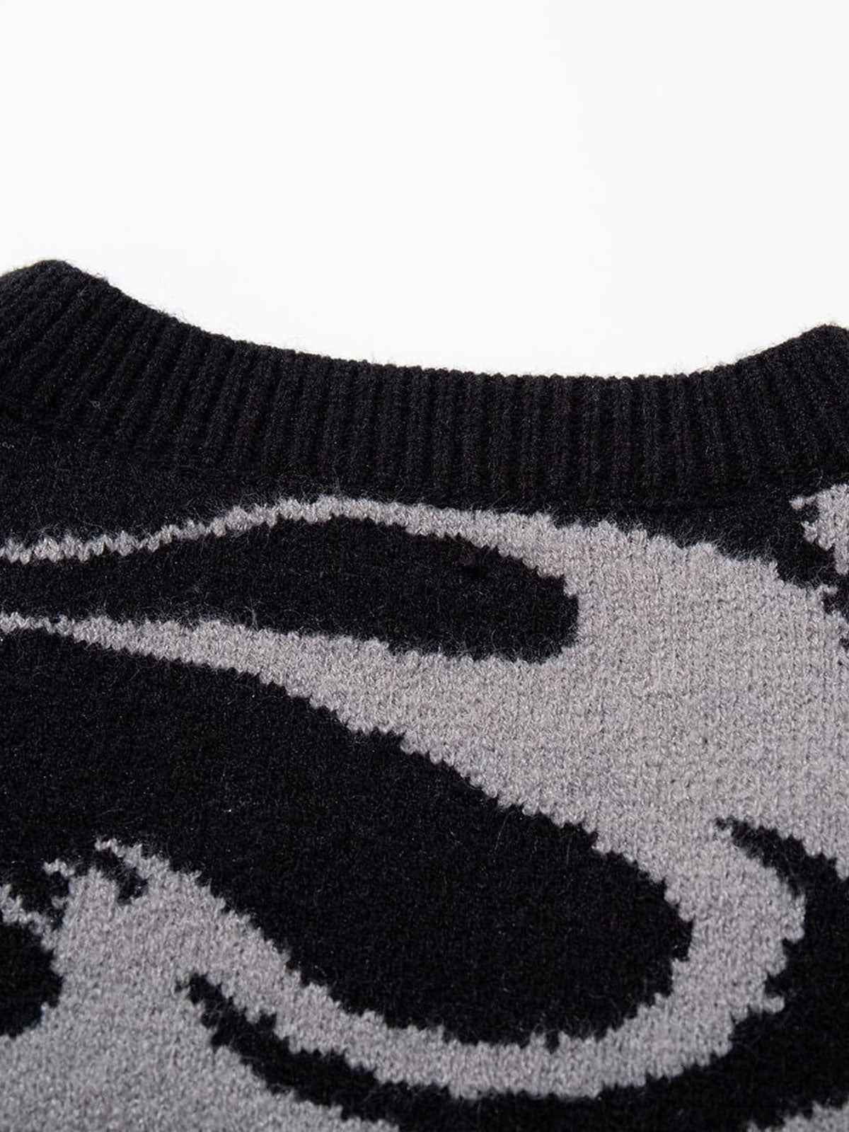 High Street Dark Skull Frayed-edge V-neck Sweater Vest