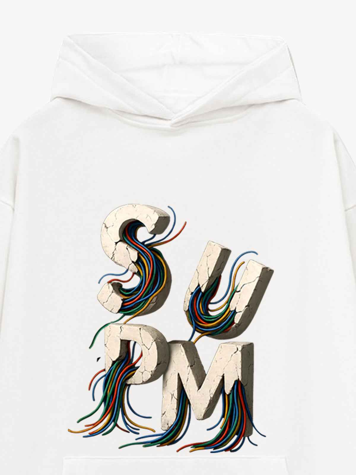 French Terry Streetwear Gravel Wire Font Hoodie