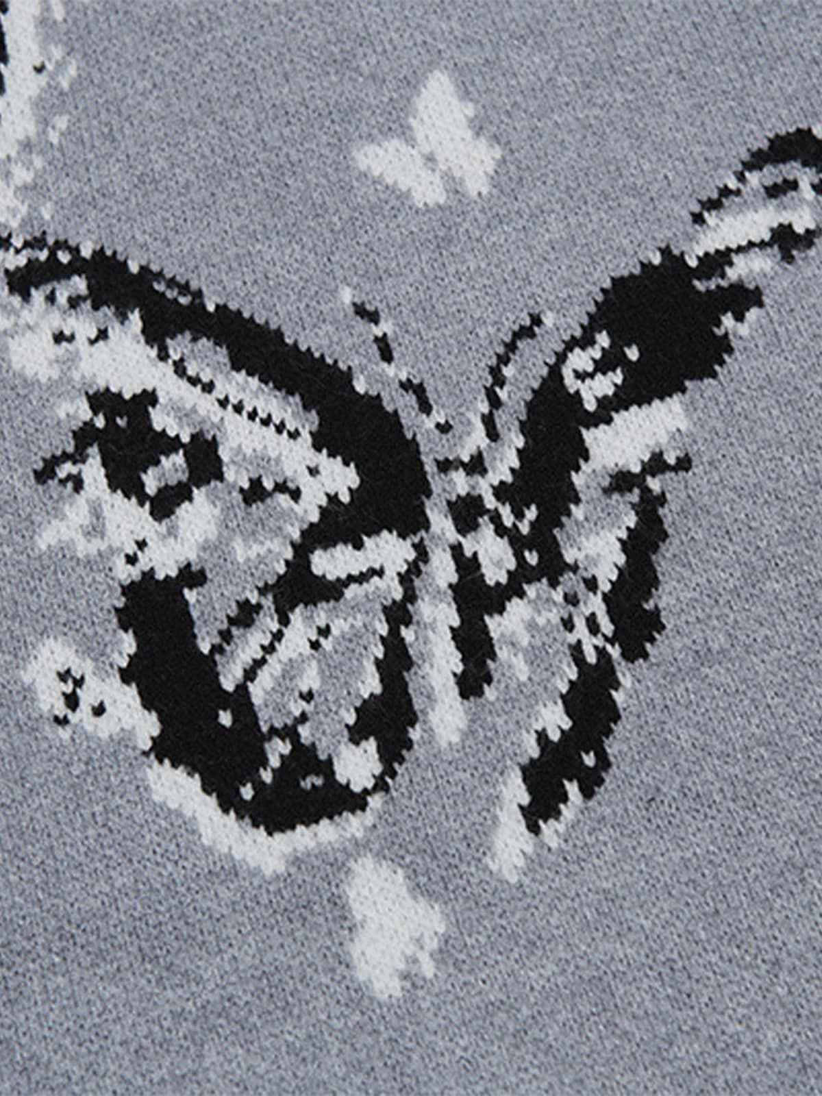 Retro Butterfly Gradient Knit Cardigan Sweater