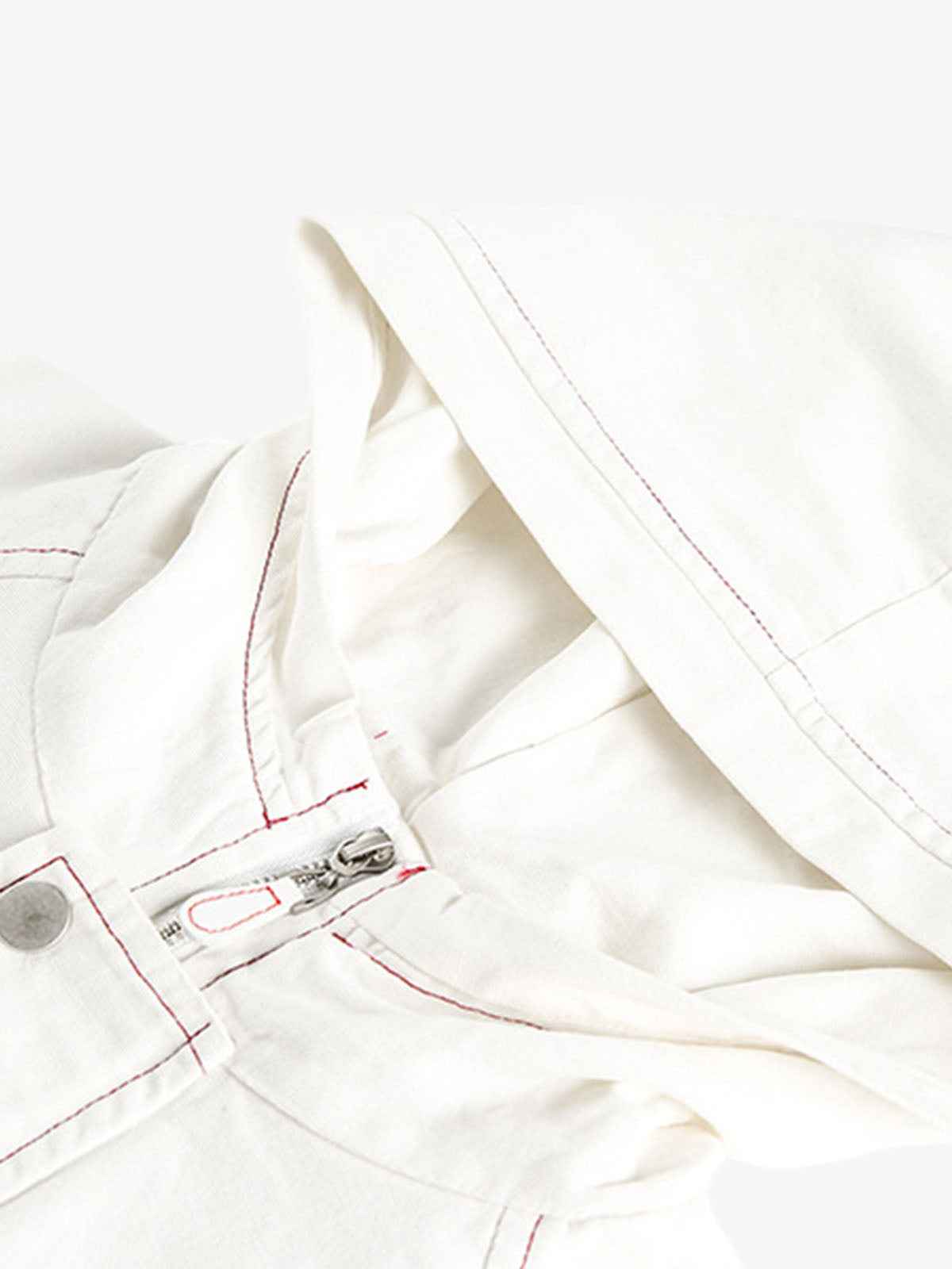 Contrast Stitch Hooded Zip Jacket
