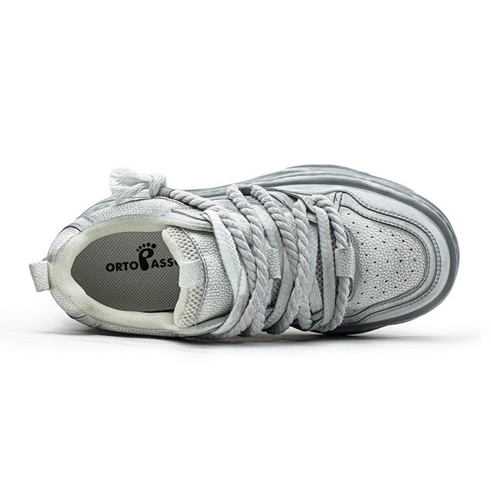 Rebel | White Platform Sneakers - Luxuryurbanwear
