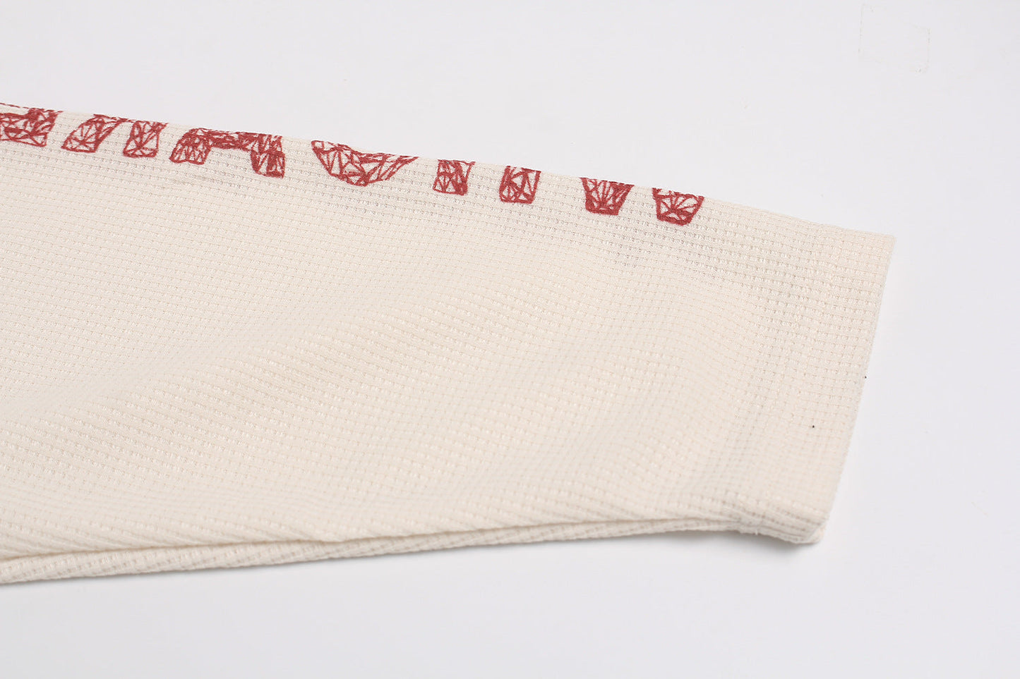 Graphic Print Crewneck | Waffle Knit Sweatshirt - Luxuryurbanwear