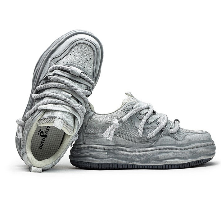 Rebel | White Platform Sneakers - Luxuryurbanwear