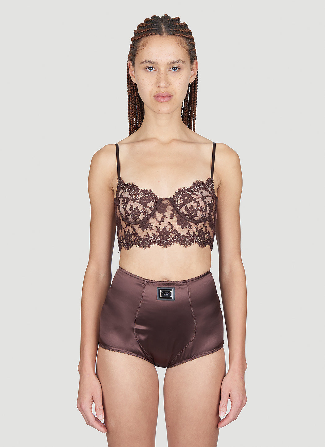 Dolce & Gabbana Women Floral Lace Long-Line Bra