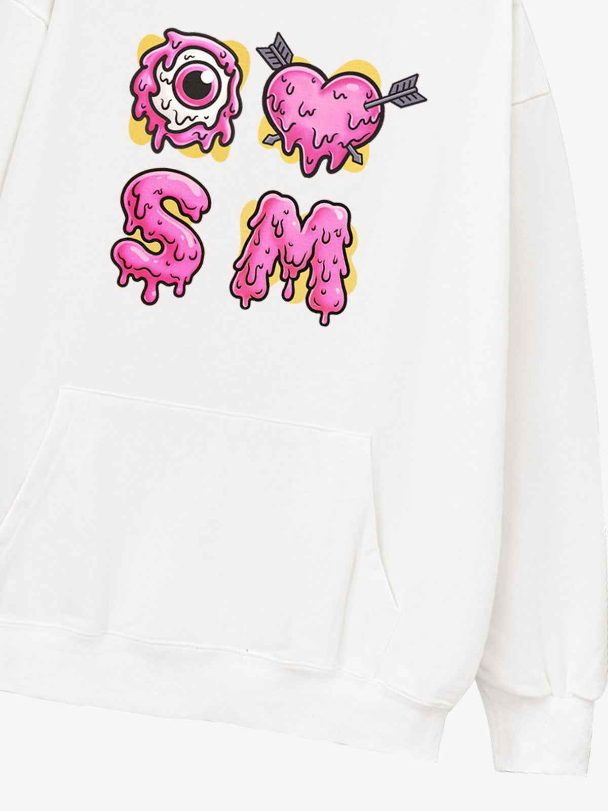 Street Dripping Letter Eyeball Graffiti Hoodie