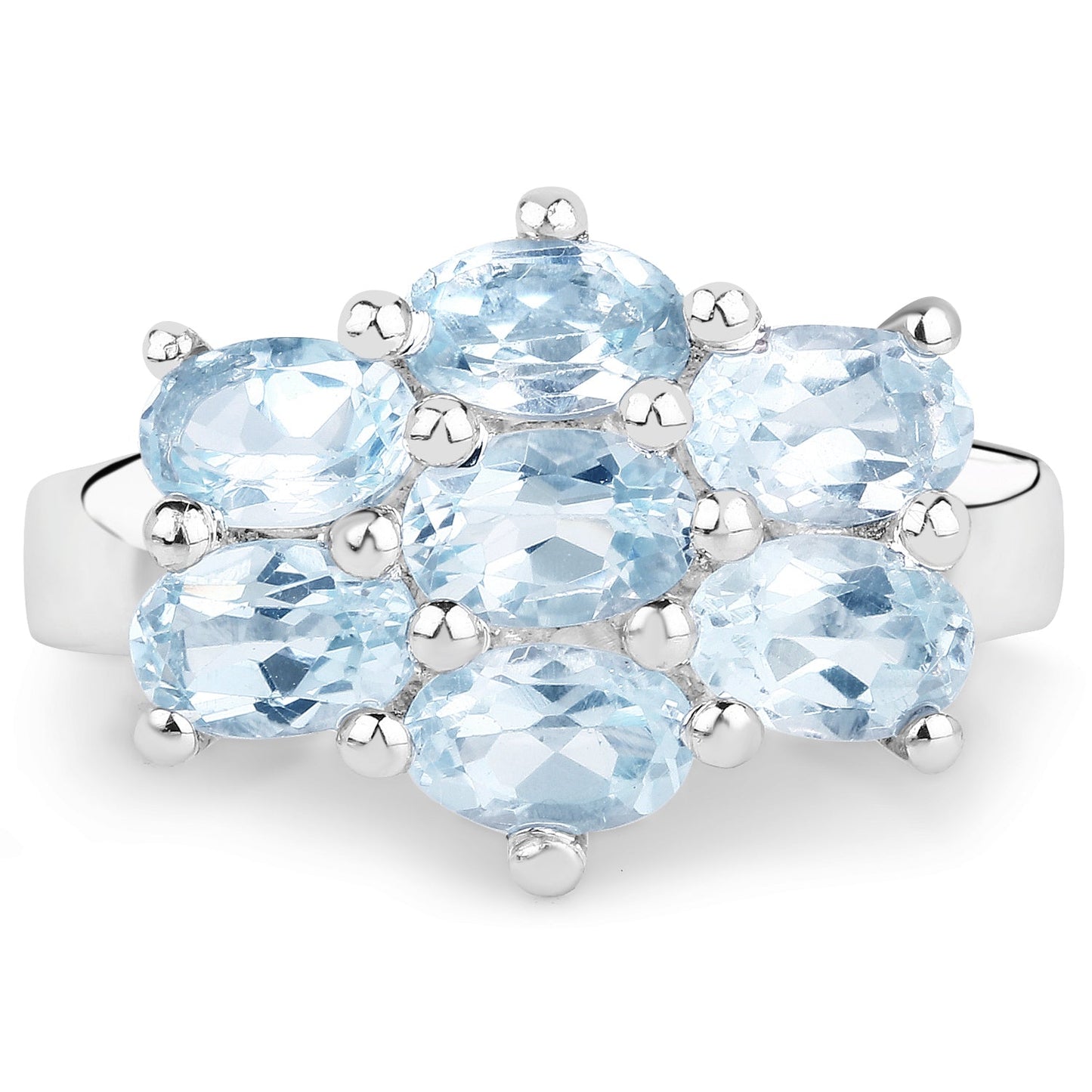 3.57 Carat Genuine Blue Topaz .925 Sterling Silver Ring
