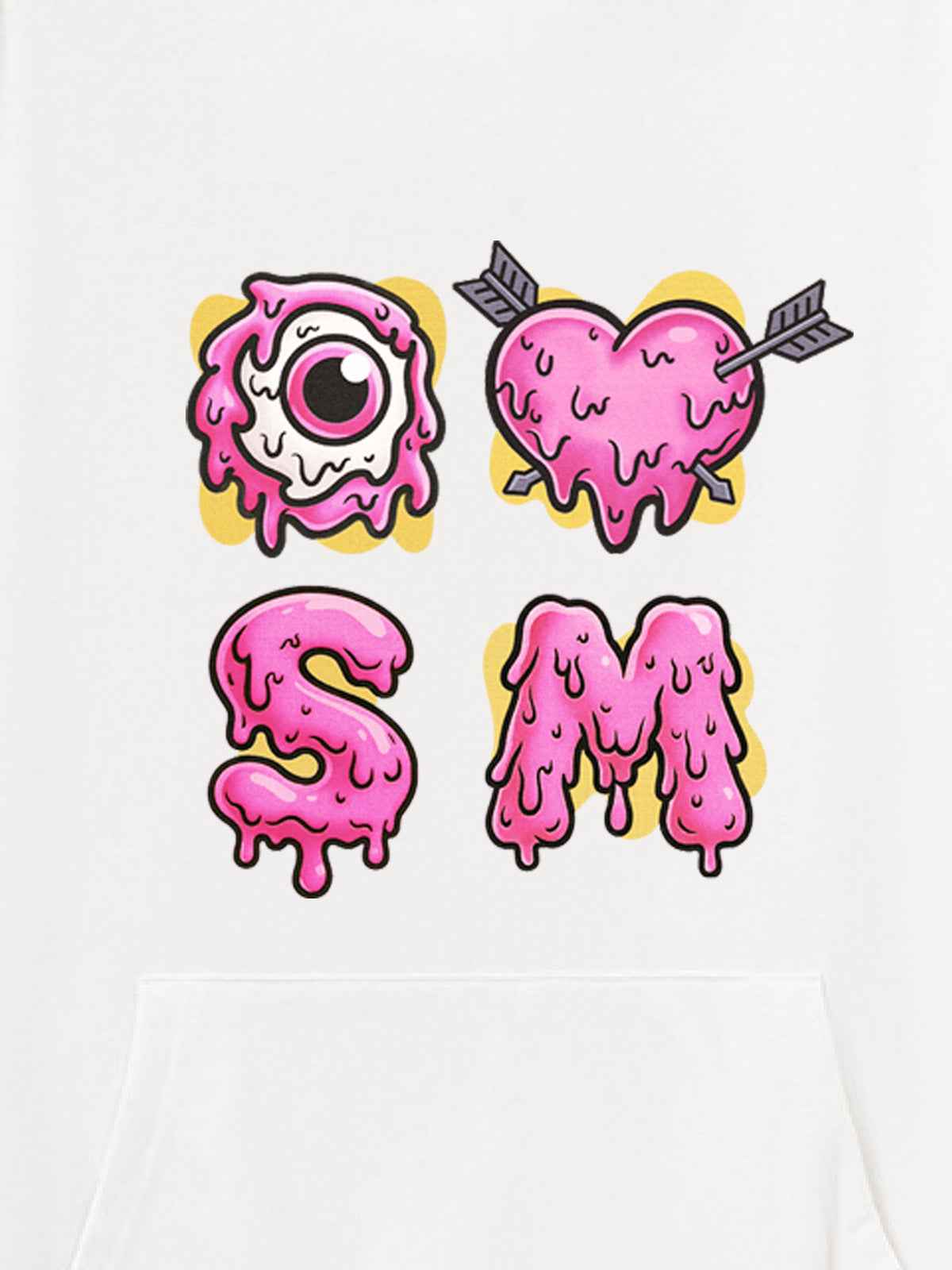 Street Dripping Letter Eyeball Graffiti Hoodie
