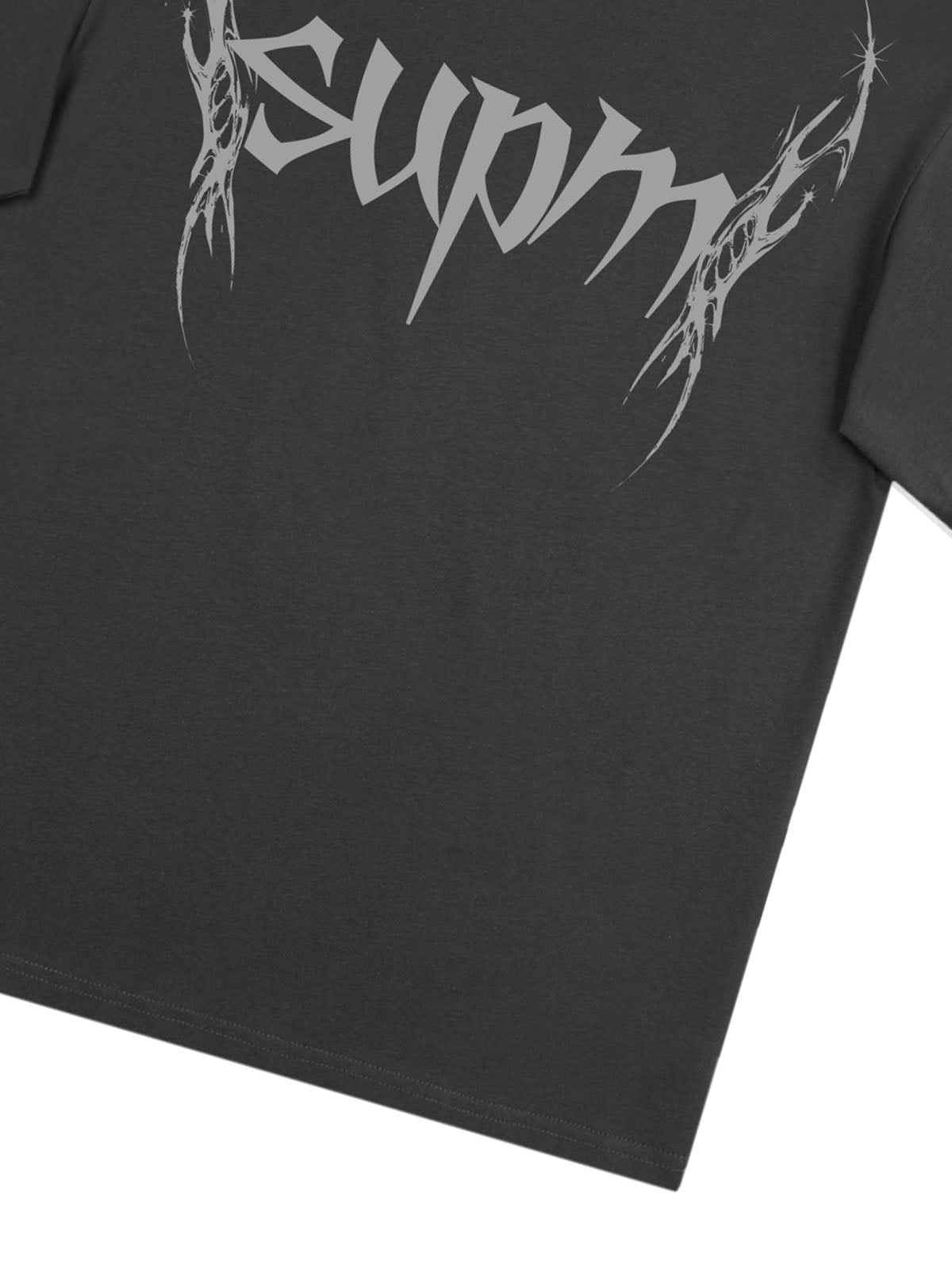 SUPM Gothic Sharp Letter Graphic T-Shirt