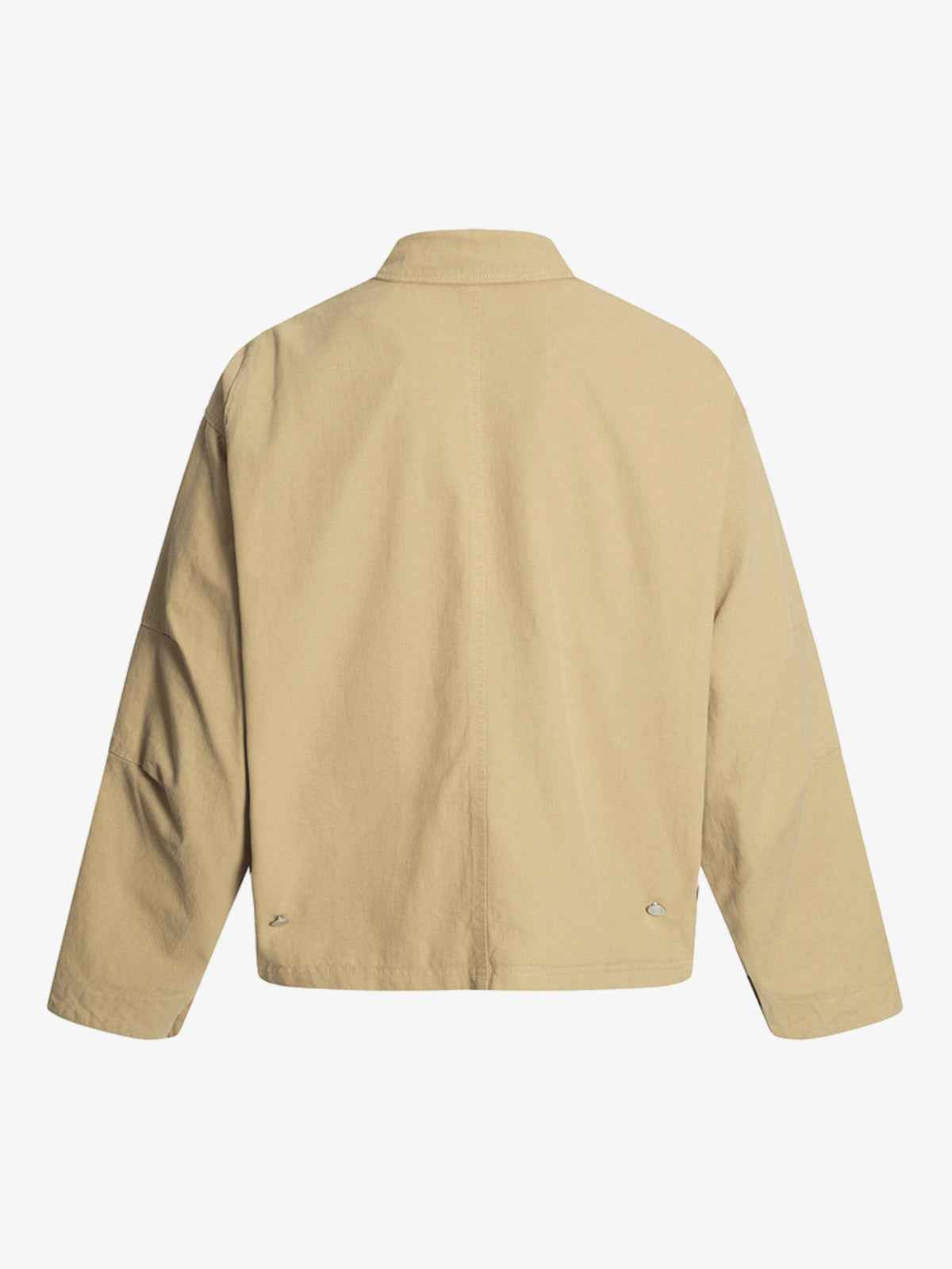 Zip Front Shirt Collar Boxy Jacket