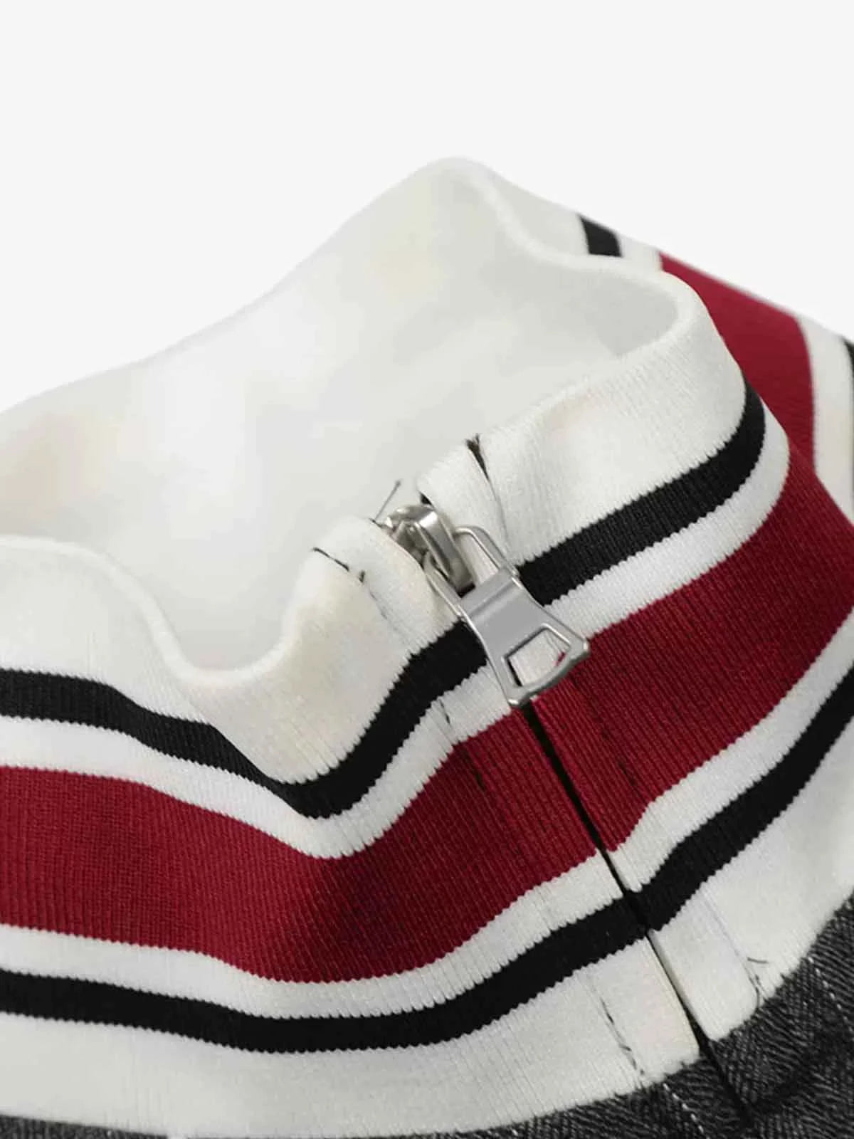 Retro Color-Blocked Striped Stand-Collar Tracksuit