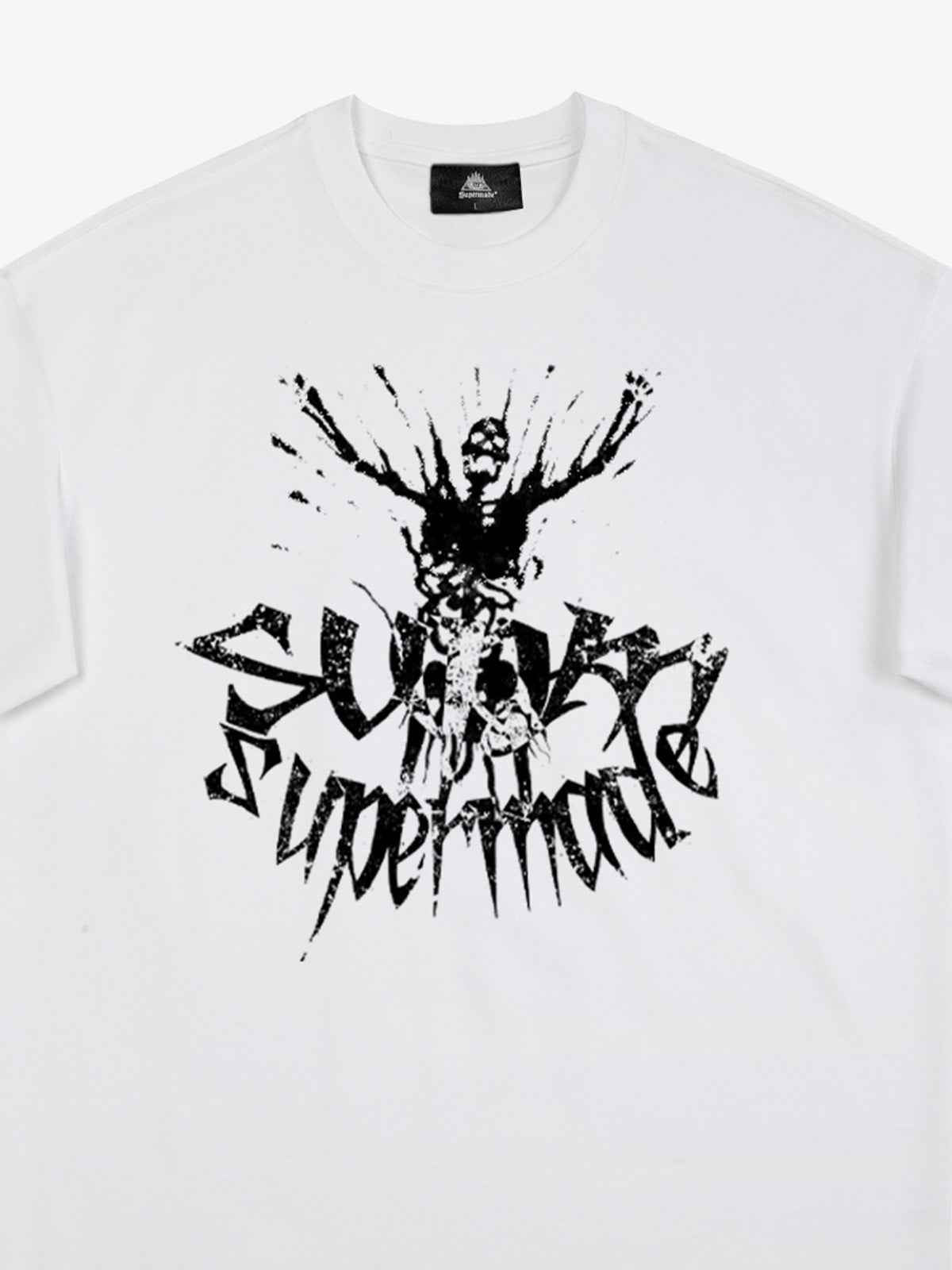 Gothic Skull Distressed Letter T-Shirt