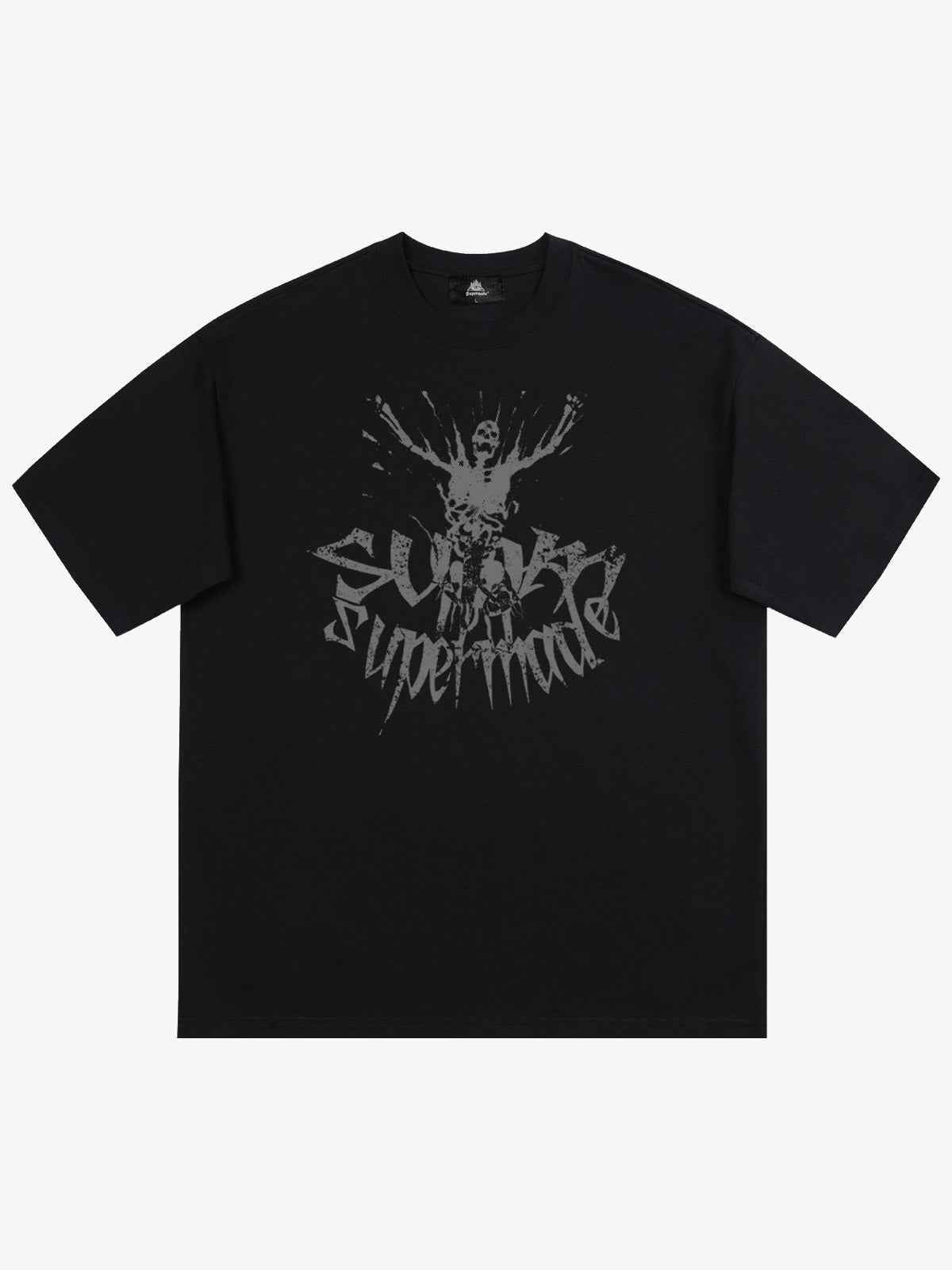 Gothic Skull Distressed Letter T-Shirt