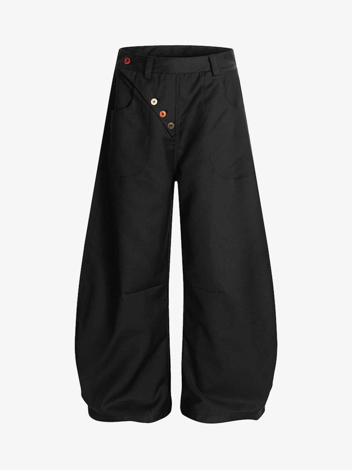 Adjustable Side Buttons Barrel Pants