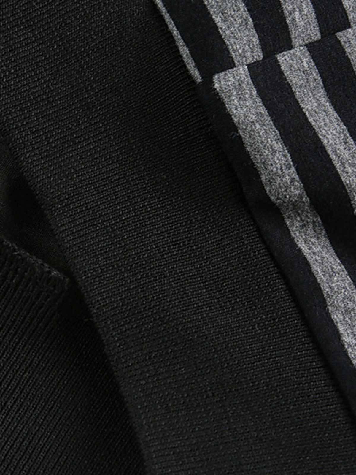 Detachable Fur Collar Striped Zip Up Hoodie