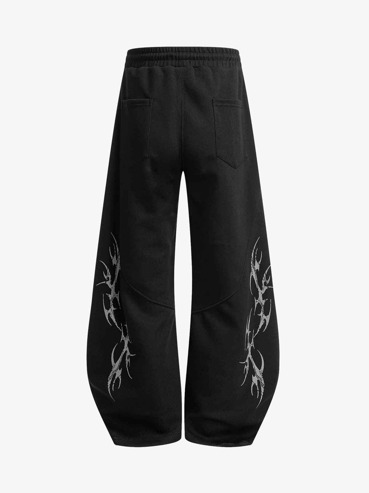 Retro Tribal Print Wide Leg Barrel Pants