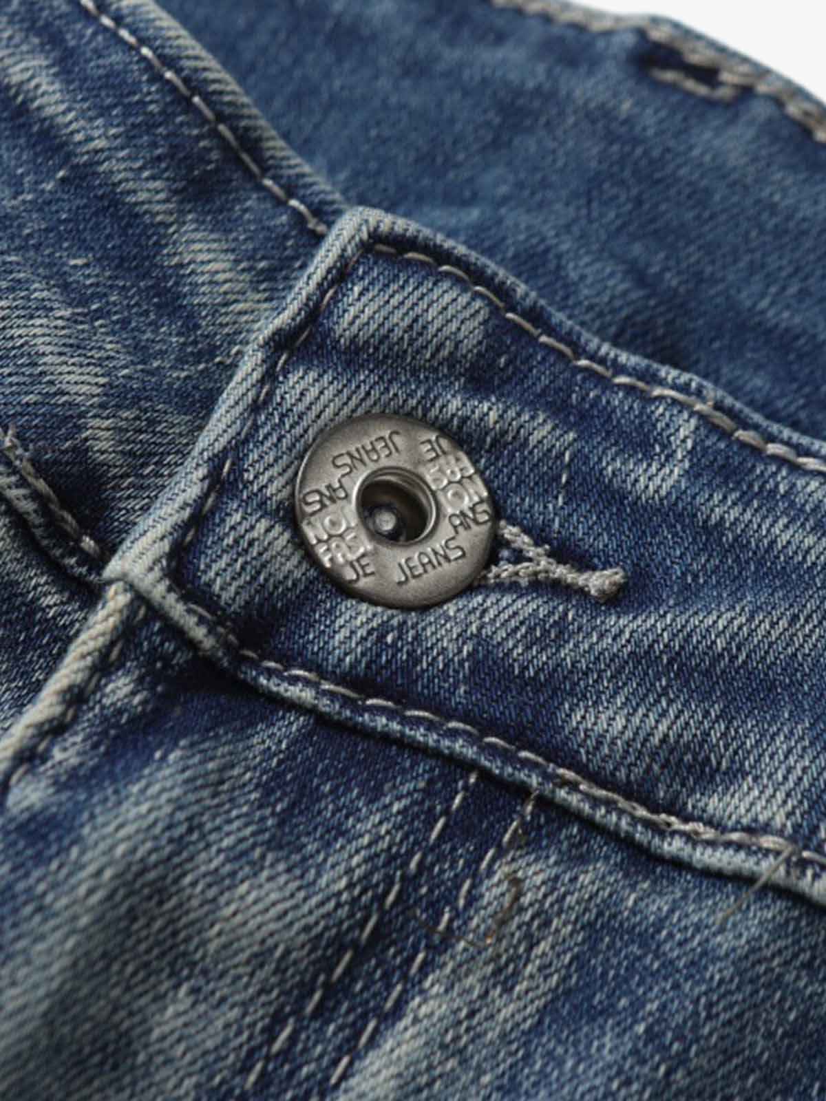 Washed Panel Seam Flare Jeans