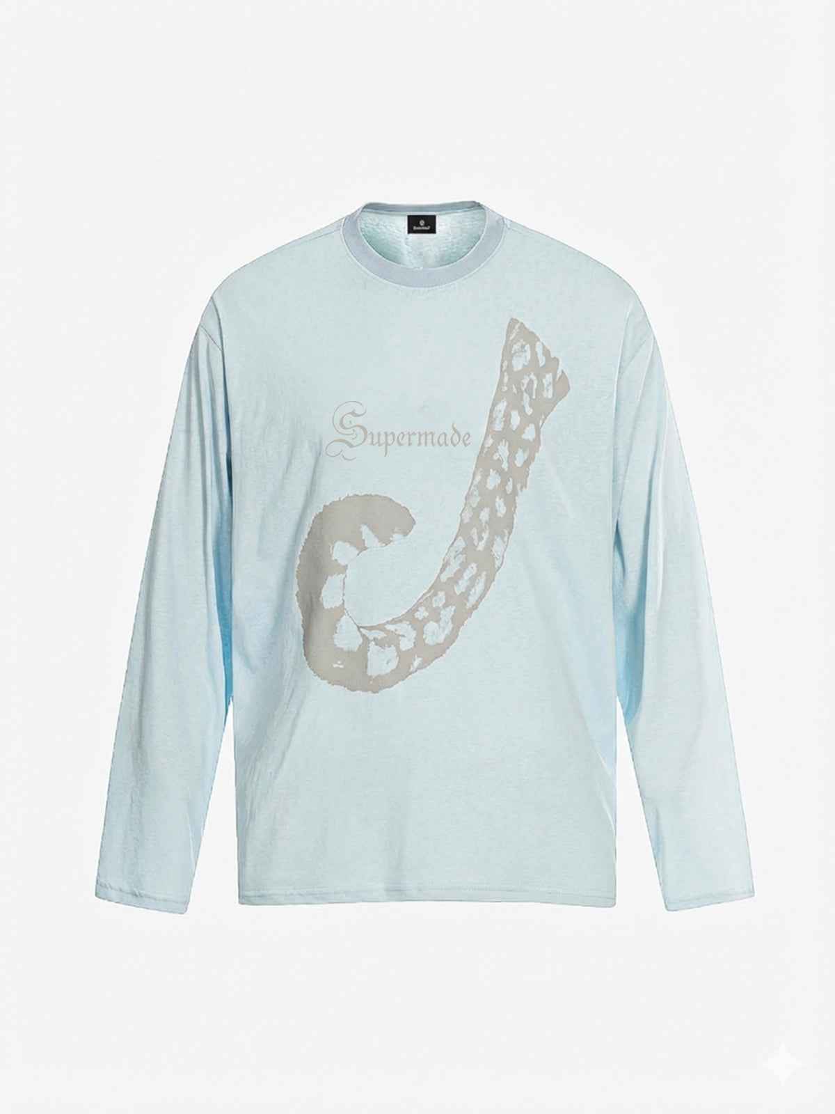 Abstract Leopard Tail Graphic Long Sleeve T-Shirt