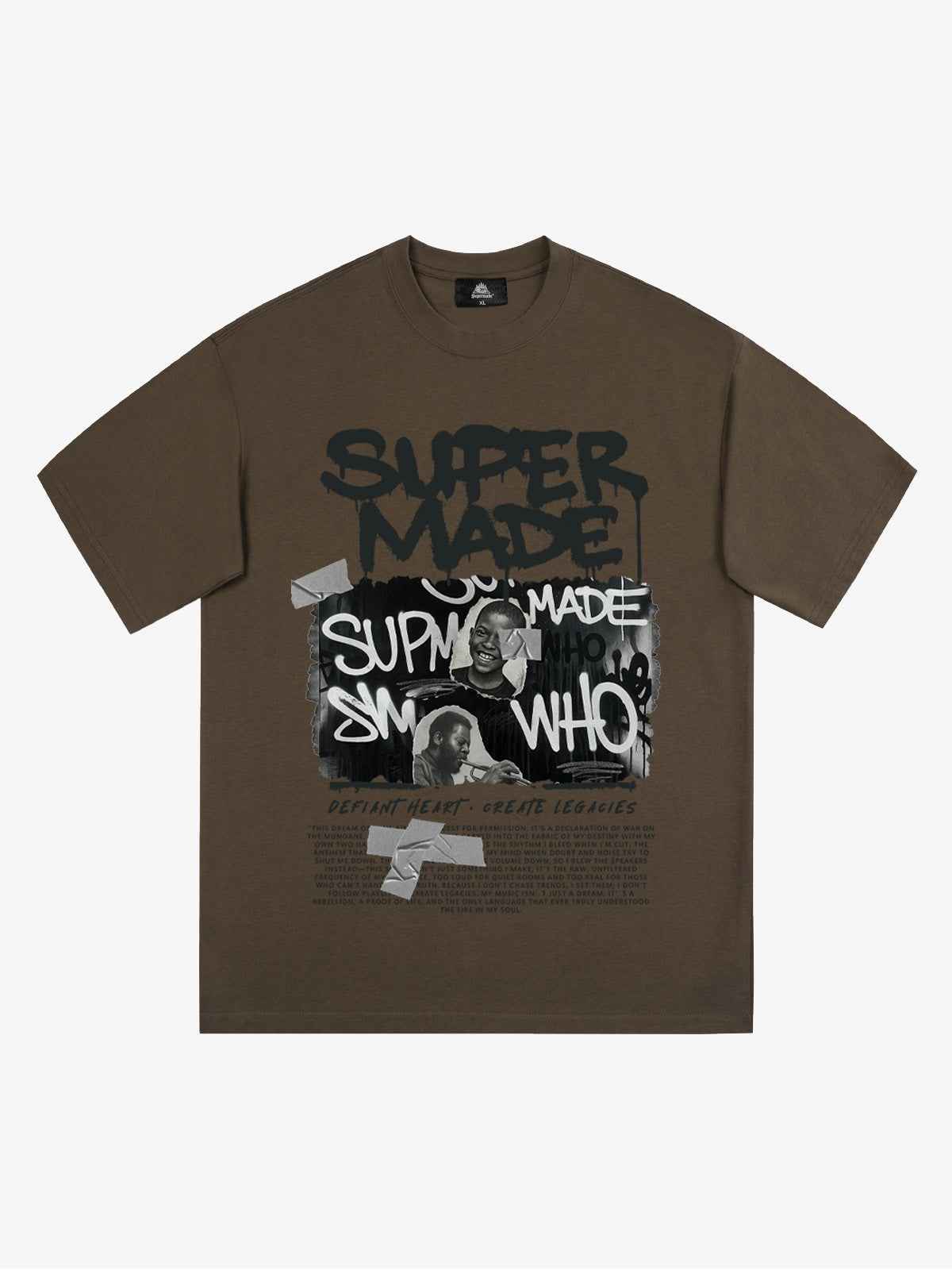 Streetwear Graffiti Character Collage Graphic T-Shirt