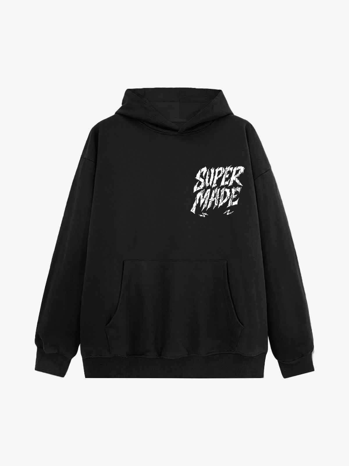 Distressed Graphic Bold Angel Wings Design Hoodie