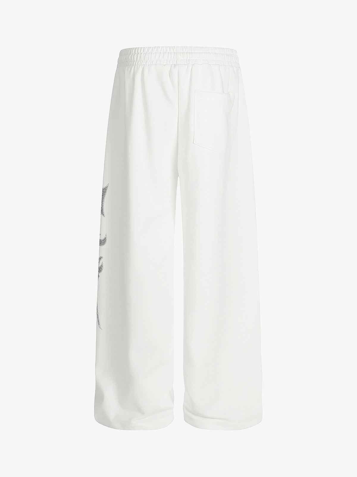 High Street Rhinestone Hip-hop Wide-leg Sweatpants