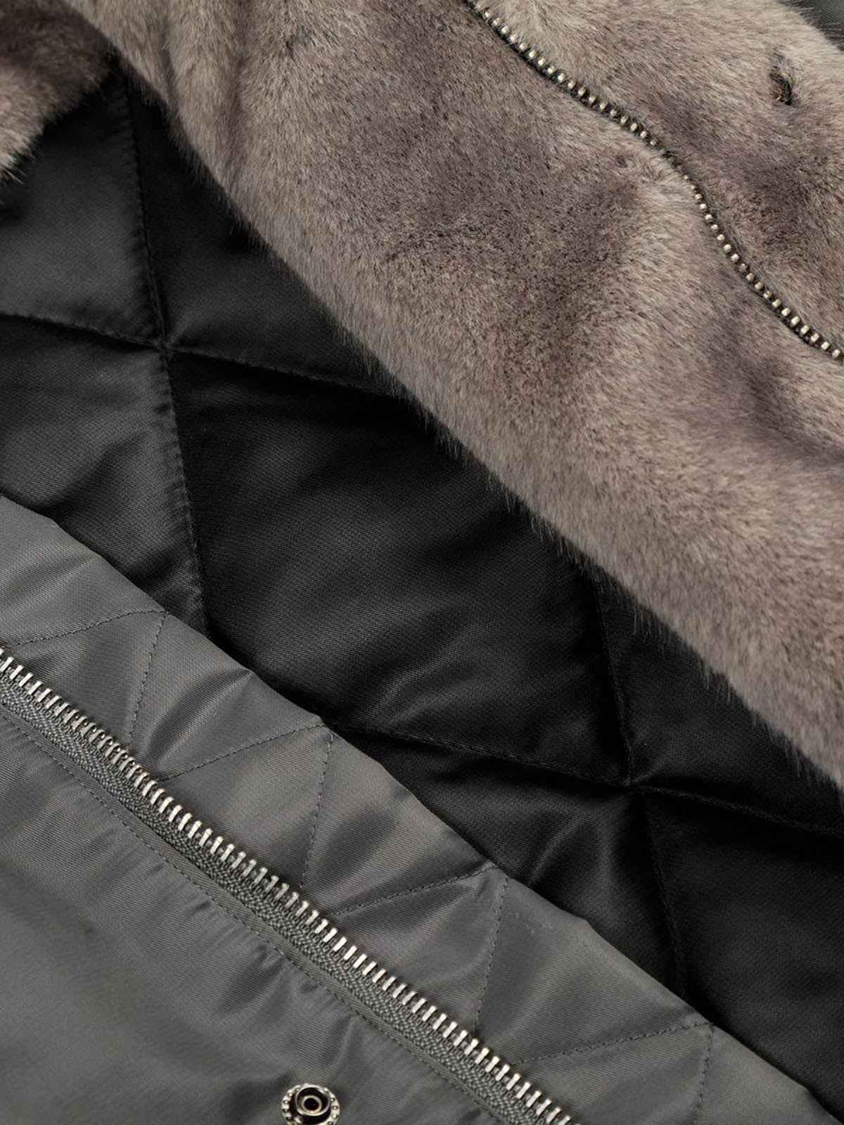 Deconstructed Patchwork Fur Collar Bomber Jacket