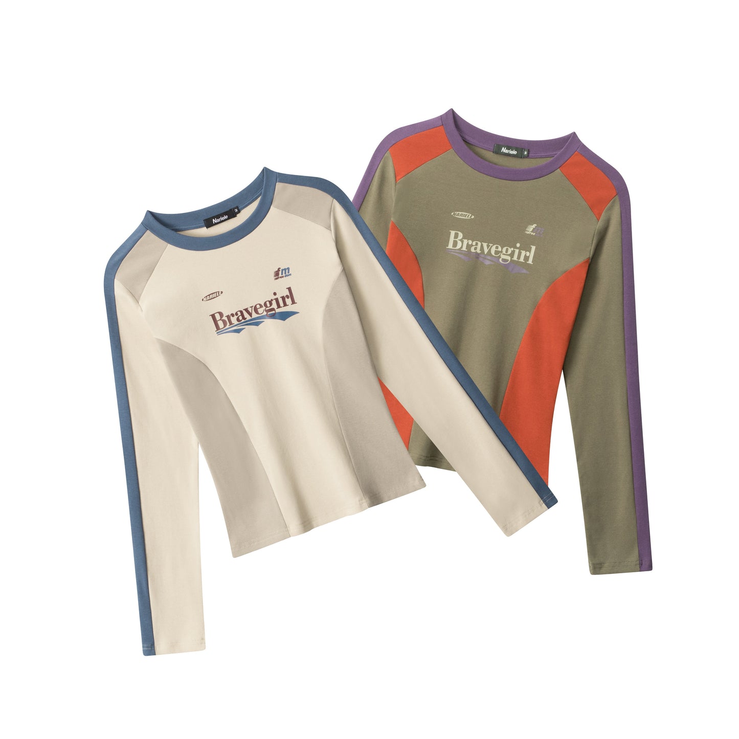 Bravegirl Wave | Colorblock Long Sleeve Tee - Luxuryurbanwear