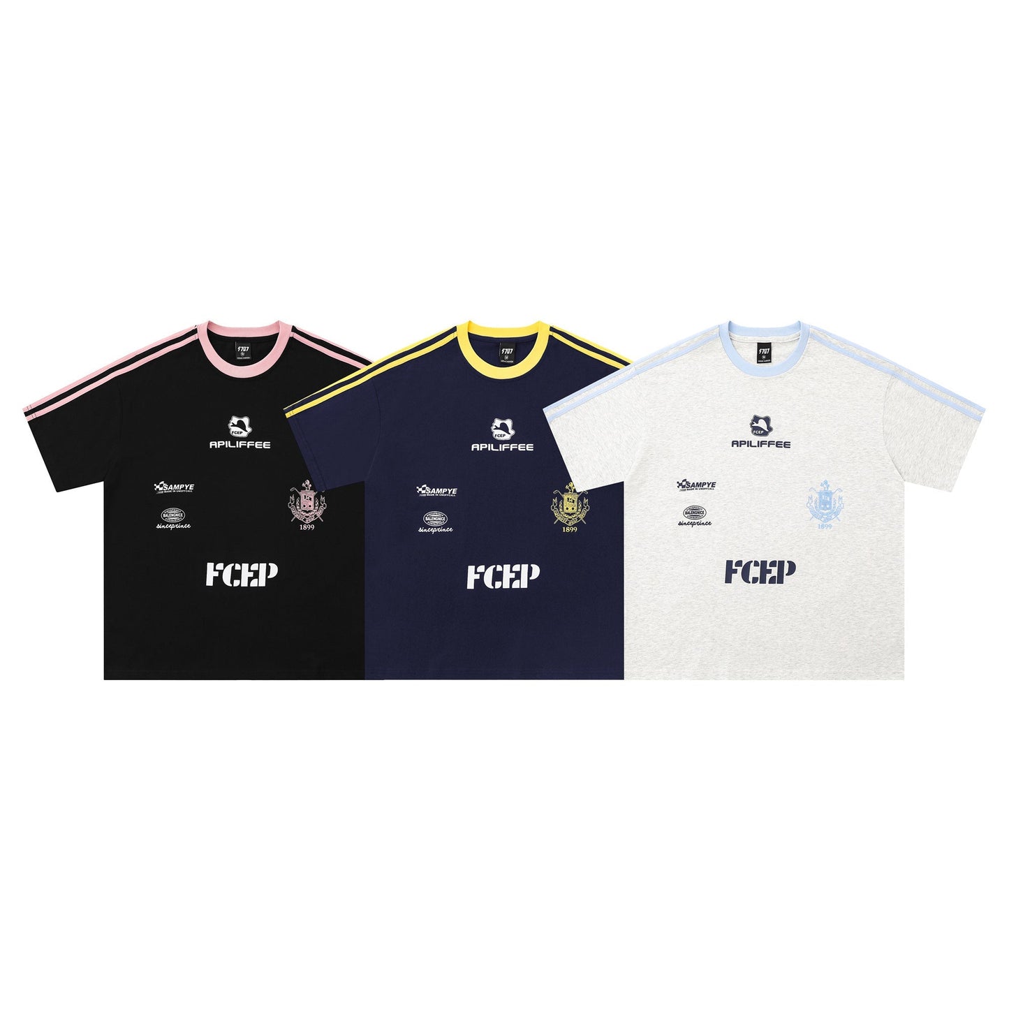 Club Stripe | Retro Football Crest Tee - Luxuryurbanwear