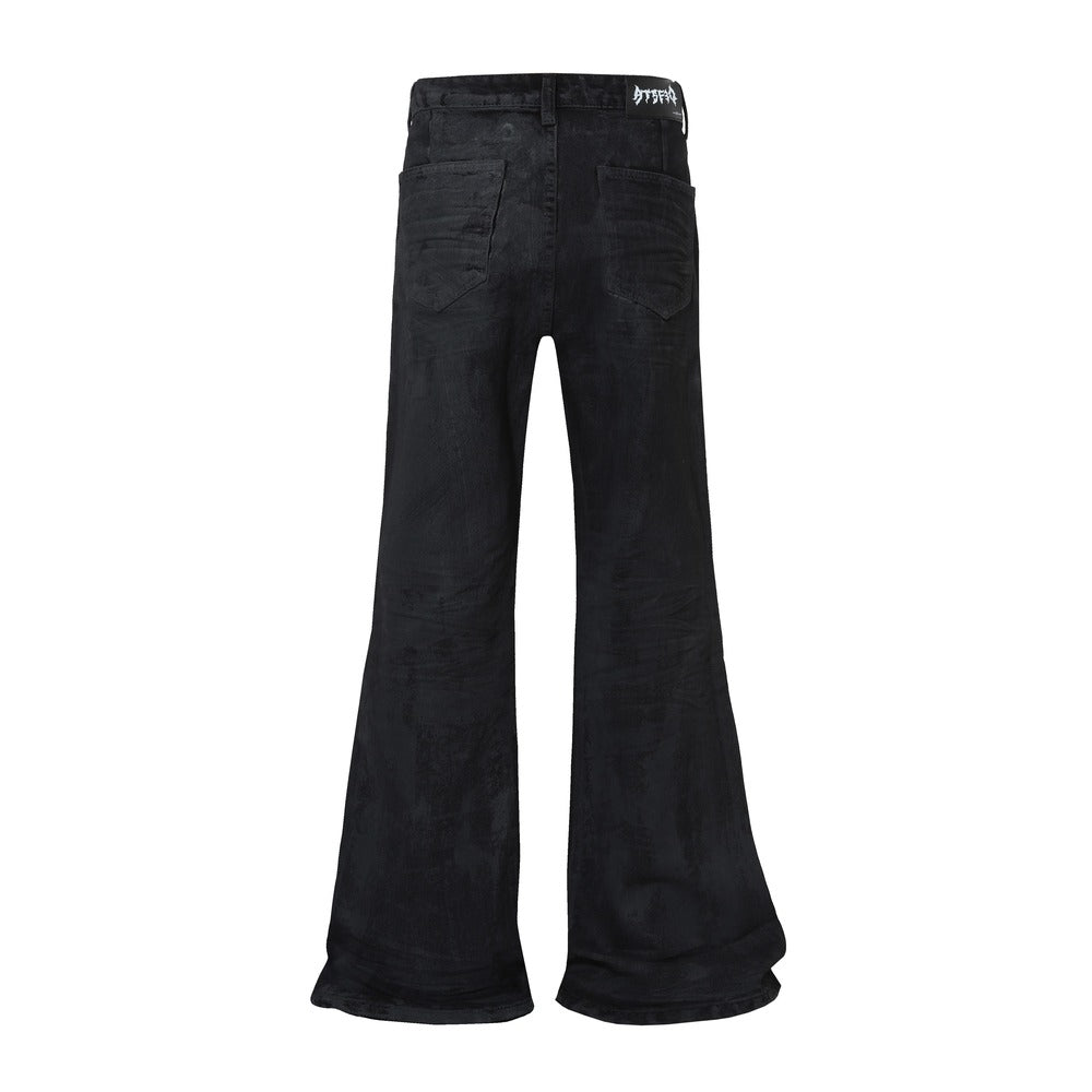Washed Black Flare | Stacked Jeans - Luxuryurbanwear
