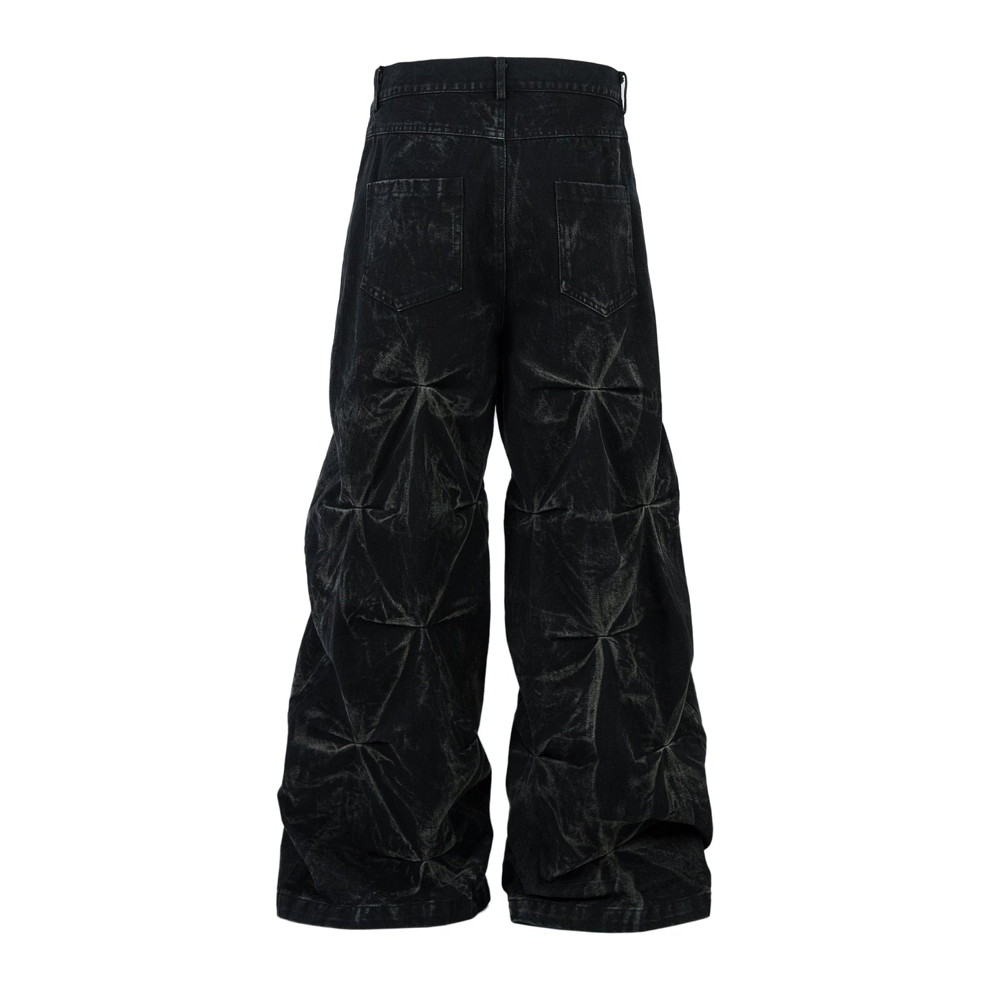 Washed Distressed Pleated | Baggy Jeans
