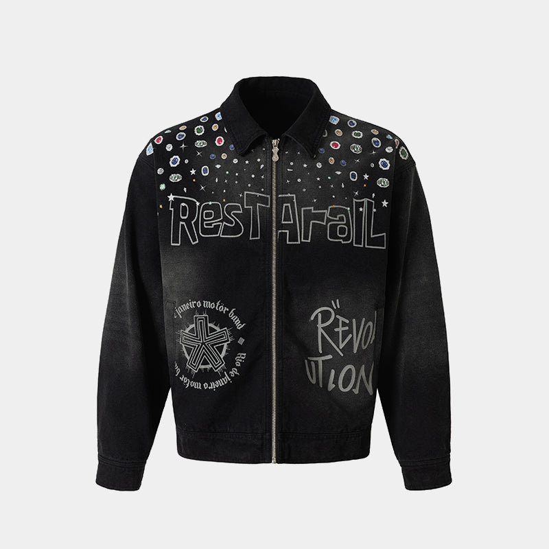 Hip-hop Graffiti Stars | Zip-Up Jacket - Luxuryurbanwear