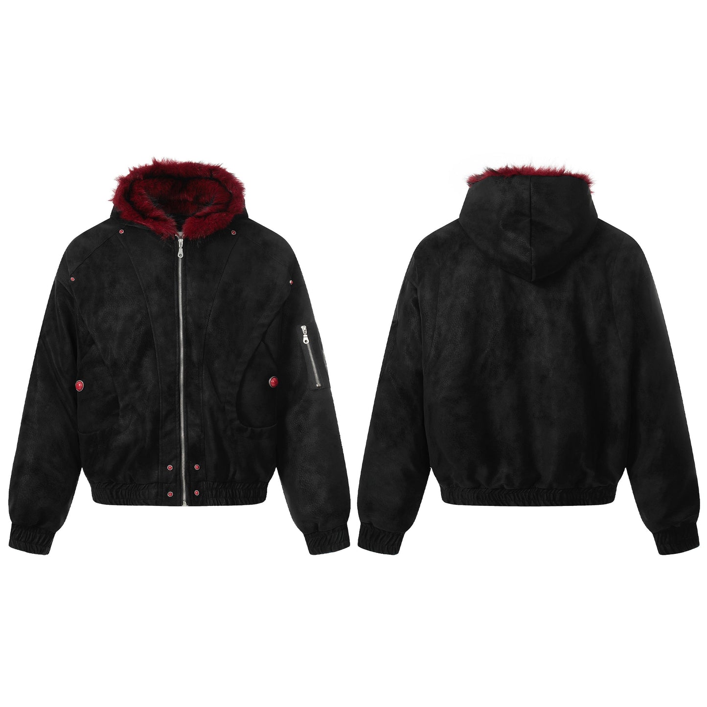 Dark Contrast | Hooded Winter Jacket - Luxuryurbanwear