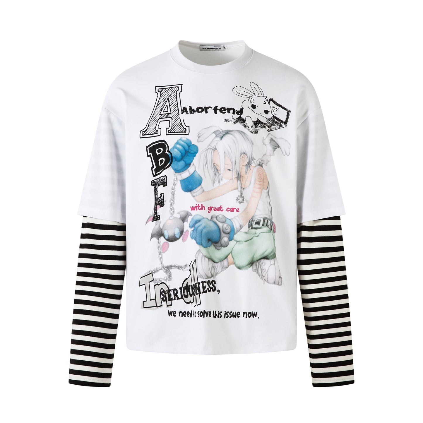 Street Anime Cartoon | Stripe Sweatshirt - Luxuryurbanwear