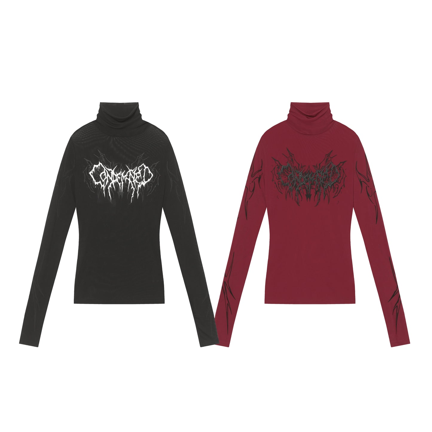 Streetwear Gothic Print | Turtleneck Sweatshirt - Luxuryurbanwear