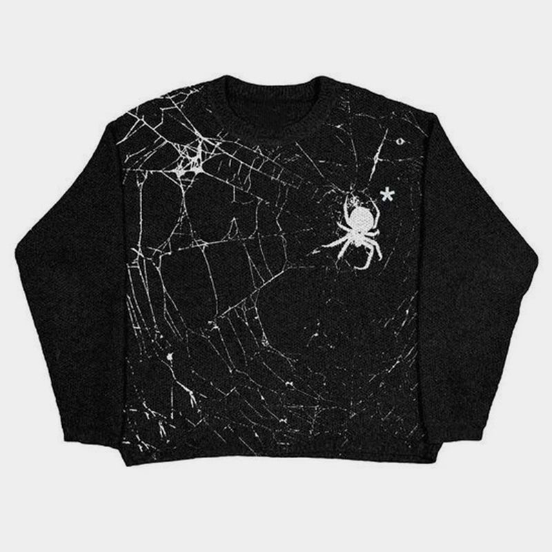 Night Weaver | Urban Spider Graphic Knit - Luxuryurbanwear