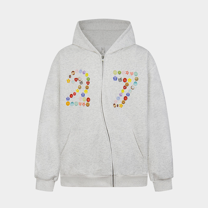 Emoji Art 27 Print | Zip-Up Hoodie - Luxuryurbanwear