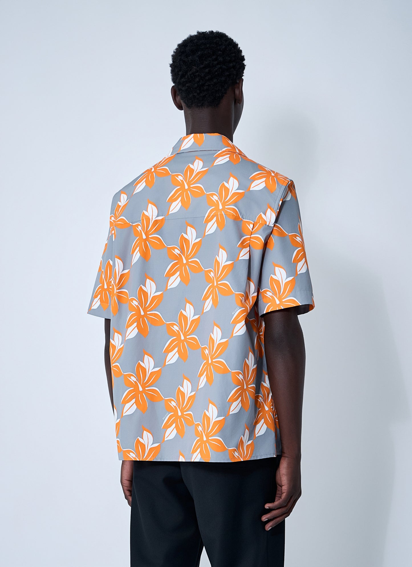 Gucci Men Printed Cotton Poplin Shirt