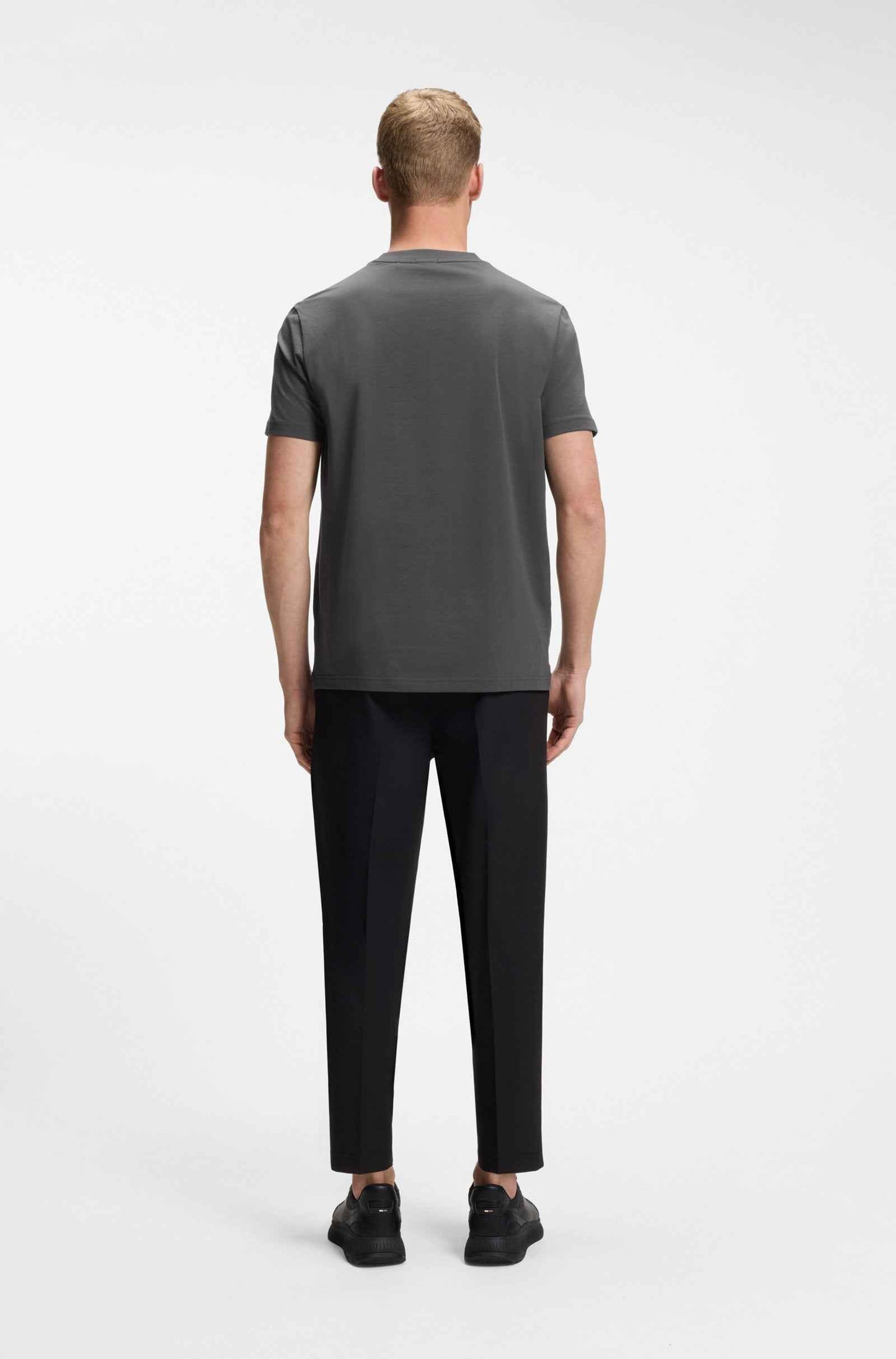 Boss Green Contrast Logo Tee - Charcoal