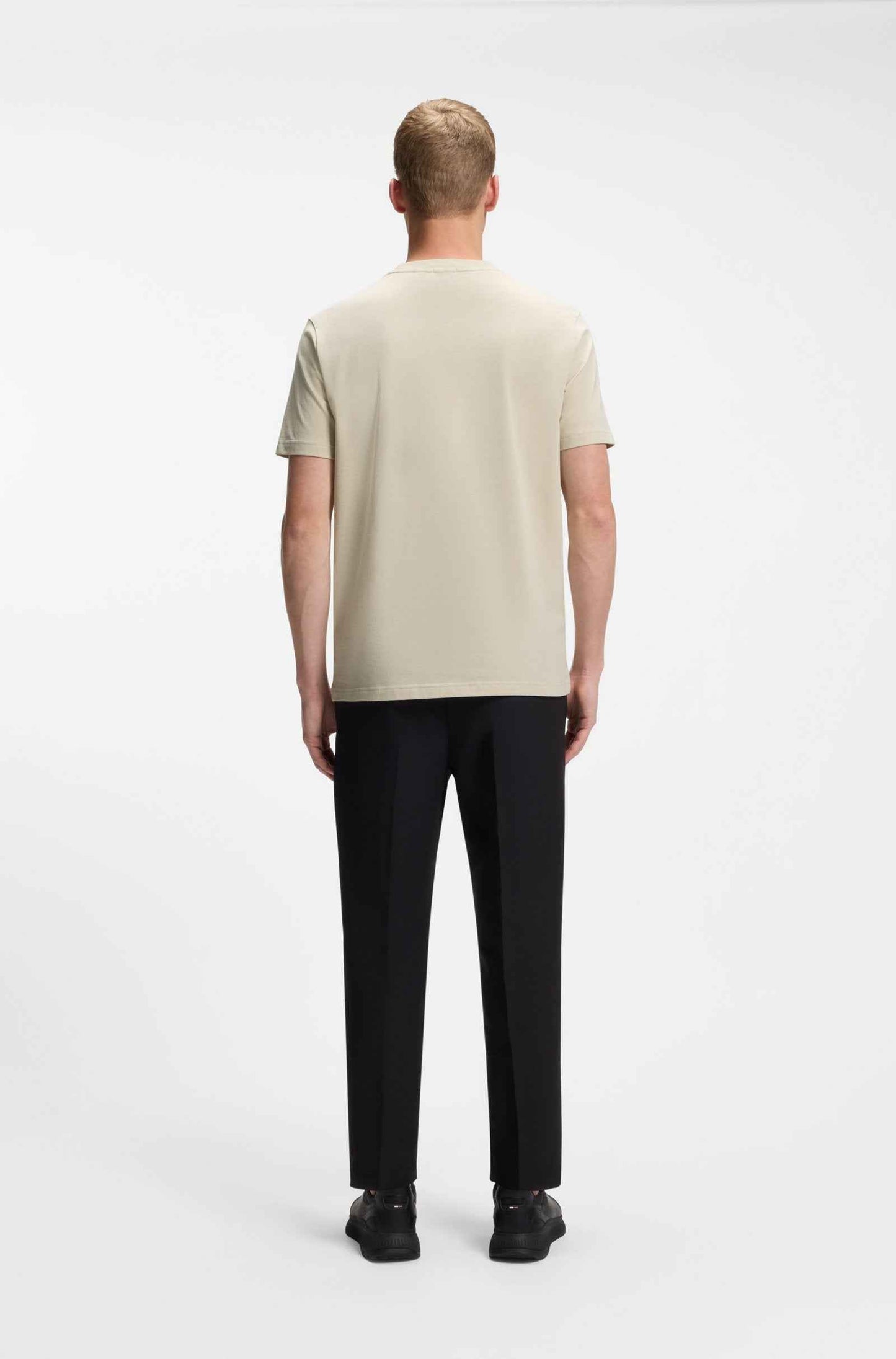 Boss Green Contrast Logo Tee - Beige