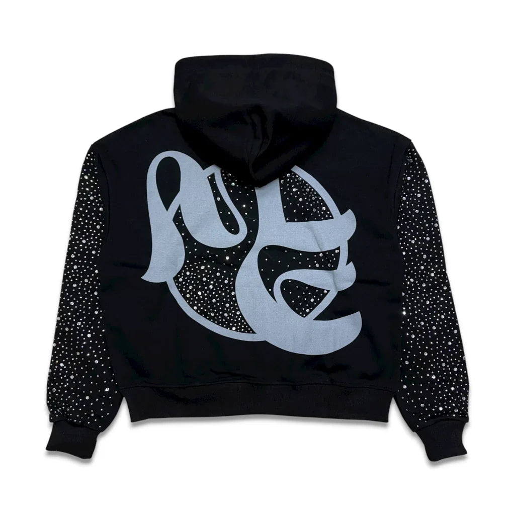 MIXED EMOTIONS Hoodie Angel Graphic Rhinestone